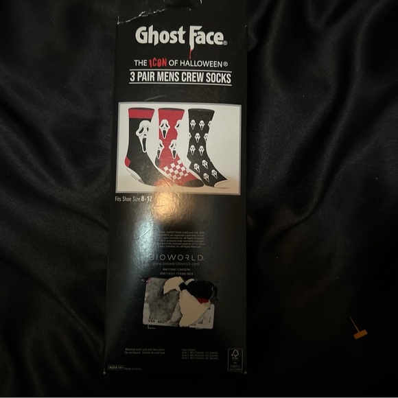 3 pair of men’s crew socks , Ghost Face by Blowmols, NWT - Picture 5 of 5